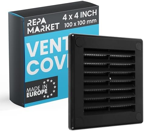 Repa Market 4 x 4 Inch Black Square Air Vent Cover by RepaMarket
