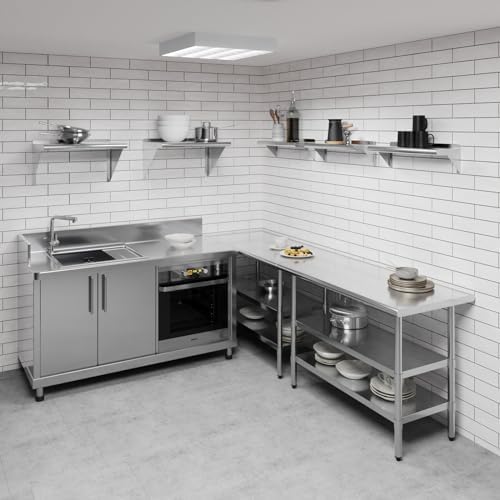 AmGood 8 in. x 24 in. Stainless Steel Wall Mount Shelf - Image 2