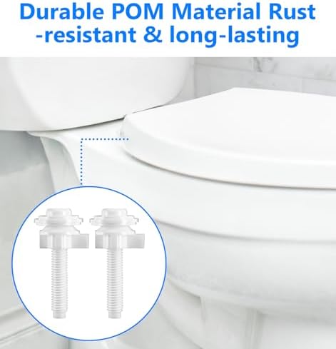 6 Pcs Toilet Seat Screws Replacement Kit, Plastic Toilet Seat Bolt and Nut - Image 3