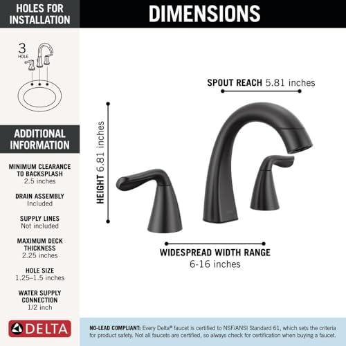 Delta Arvo Matte Black Bathroom Faucet - Image 6