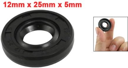 uxcell Metric Rotary Shaft Oil Seal 12x25x5mm TC Double Lips Rubber - Image 2