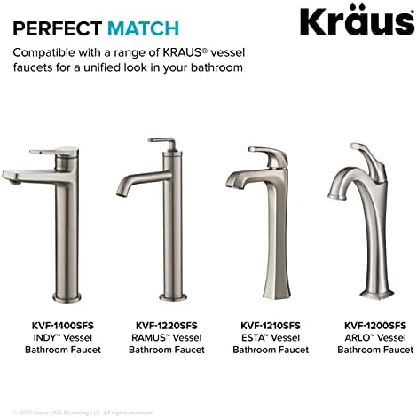KRAUS Bathroom Sink Pop-Up Drain Assembly in Satin Nickel - Image 7