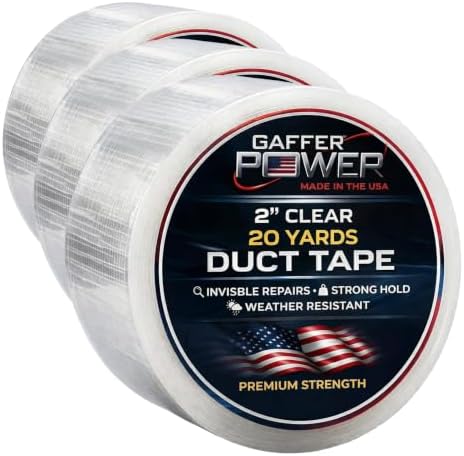 Gaffer Power Clear Repair Tape 2” x 20 Yards – Semi-Transparent Waterproof Duct by GafferPower