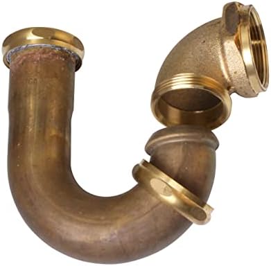 Westbrass D402LA-RAW 1-1/2" Brass LA Code P-Trap, Unfinished - Image 5