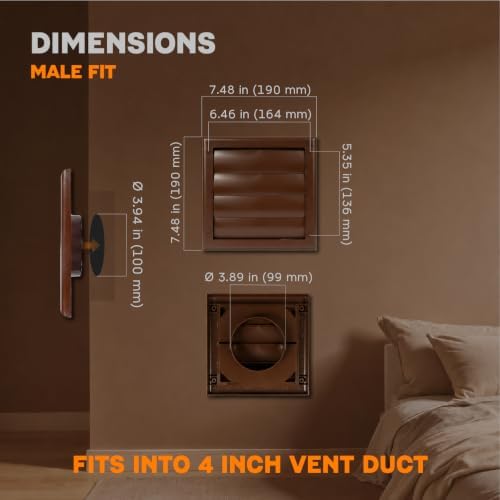 Plastic 4" Brown Air Vent Cover - Image 2