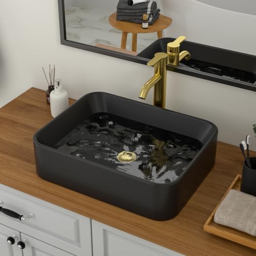Logmey 19x15 Inch Black Vessel Sink - Image 2