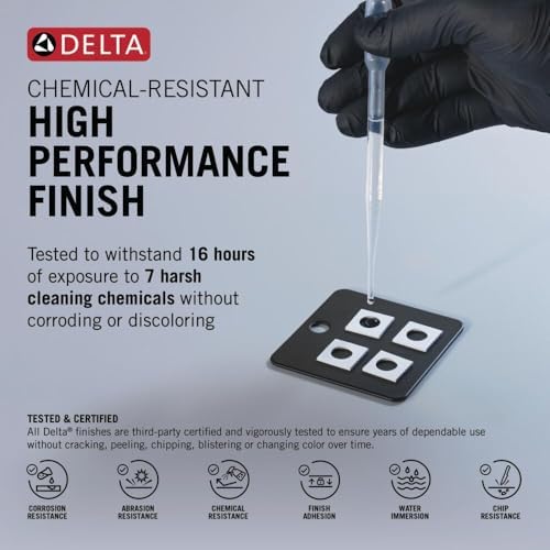 Delta Arvo Matte Black Bathroom Faucet 3 Hole, 8 Inch Widespread Bathroom Sink - Image 3