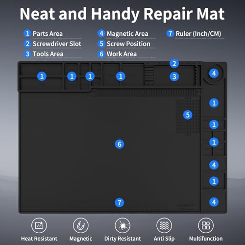 STREBITO Soldering Mat Large, Repair Mat 932°F Heat Resistant 21.7"x15.8'' - Image 5