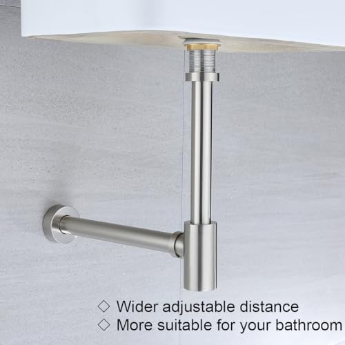 RANDOM Brushed Nickel Brass Bottle P Trap - Image 7