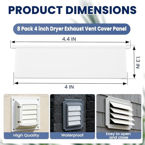 4 inch Dryer Exhaust Vent Cover Panel 8Pcs - Image 2