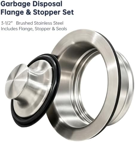 Garbage Disposal Flange and Stopper, Brushed Stainless Steel - Image 5