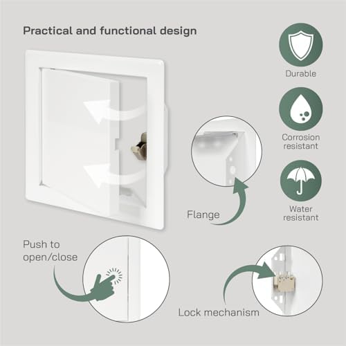 Vent Systems 6'' x 6'' Inch White Metal Access Panel - Image 4