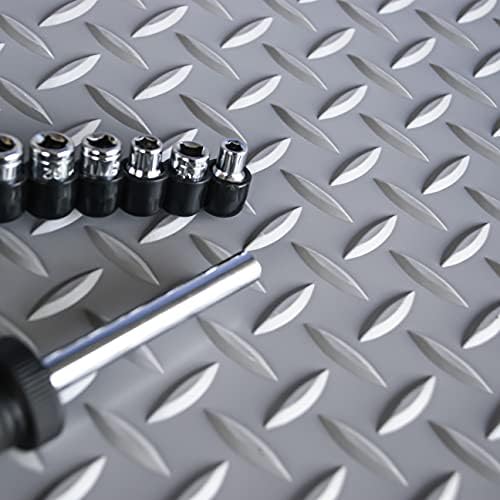 Workforce Vinyl Diamond Plate Commercial Grade Matting, Heavy Duty Floor Mat - Image 3