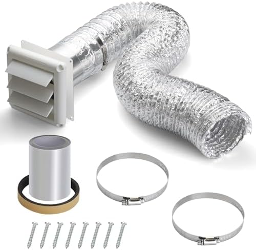 4 Inch Dryer Vent Kit with Hose/Duct Connector/Wall Plate, 9ps Duct Vent Kit - Image 2