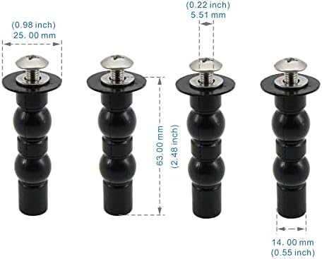 Toilet Seat Hinge Screw Kit for TOTO, Top Mount Toilet, 4 Pack - Image 2