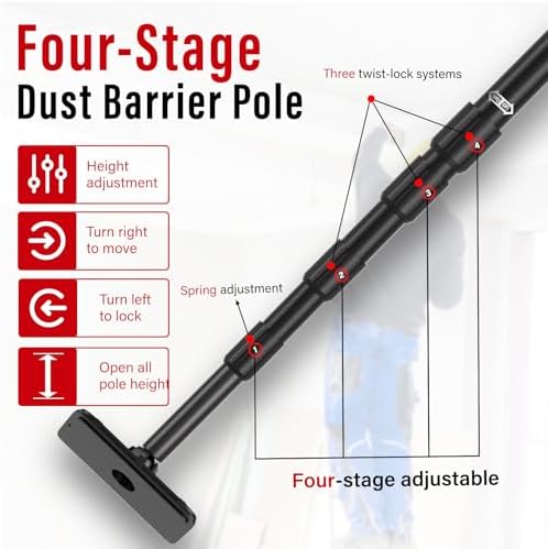 2- Pack Dust Barrier Plastic Zipper Door, 4 FT x 7.2 FT Heavy-Duty Door Dust - Image 4