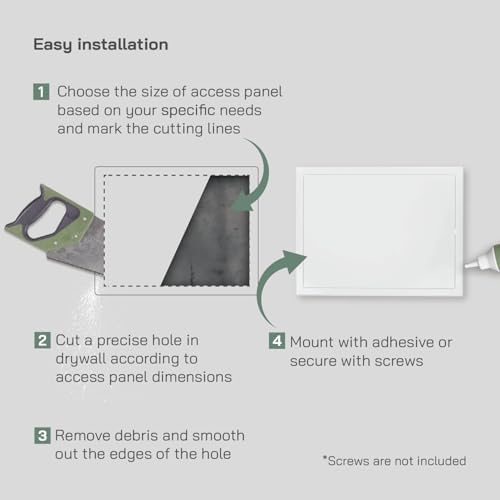 Vent Systems 16" x 12" Inch White Galvanized Steel Access Panel – Durable - Image 4