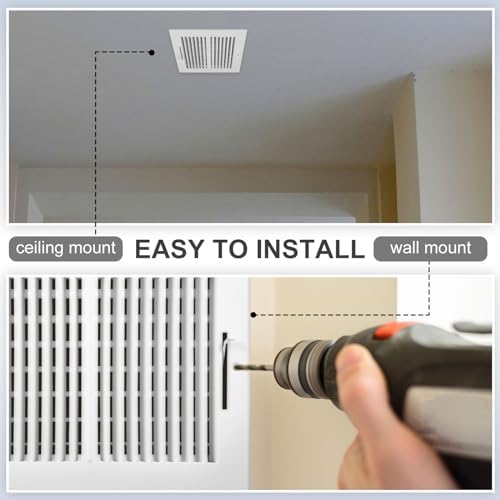 4 Pack Air Ceiling Vent Cover Grille 8"w x 8"h Duct Opening Size, 2 Way Steel - Image 4