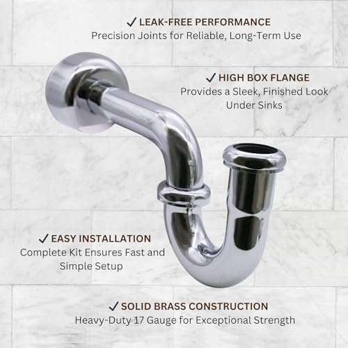 Westbrass D401-1-26 1-1/4" 17 ga. Brass P-Trap - Image 7