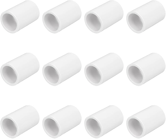 12PCS 1/2 Inch White PVC Pipe Coupling Adapter Pipe Fittings Slip Socket by HayEastdor