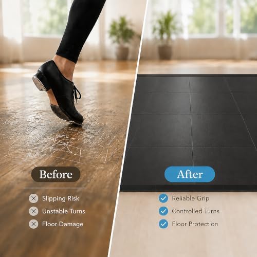Flooring Inc's 3/8" Thick Interlocking Lightweight Plastic Practice Dance Floor - Image 4