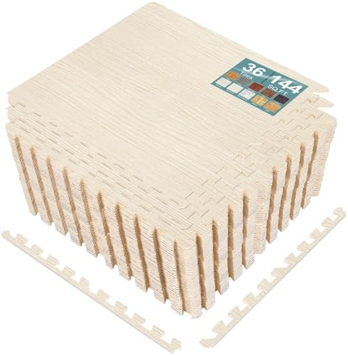 Sorbus Wood Grain Floor Tiles Foam Mat EVA Interlocking Mats Tile 3/8-Inch by Sorbus