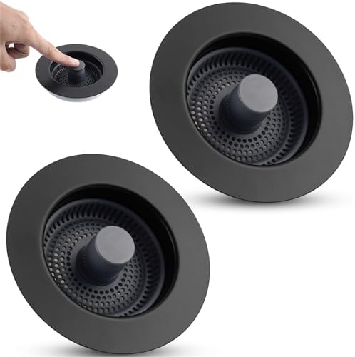 Universal 3 in 1 Kitchen Sink Drain Strainer Stopper, Matteblack by Greatcomfortathome