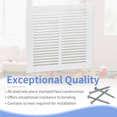 Howeall 10"W x 10"H Steel Return Air Grille, Air Return Vent Cover - Image 2