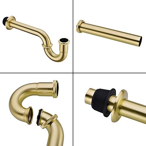 Brass P Trap, 1 1/4 Bathroom Basin Sink Waste Trap Drain Kit - Image 6