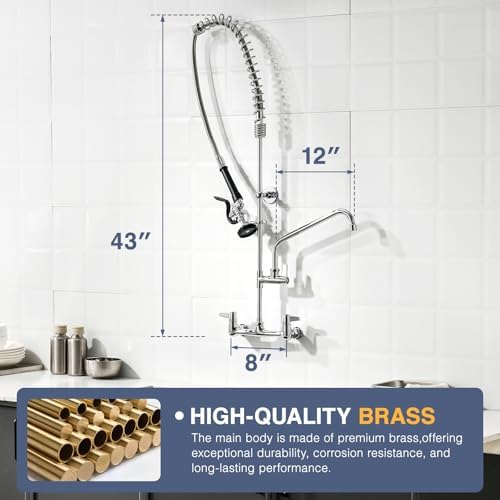 CENOSA 43" Commercial Sink Faucet Wall Mount - Image 3