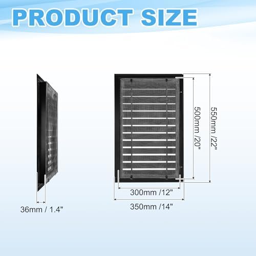 PATIKIL 22 x 14 Inch Gable Vent, 12 x 20 Inch Duct Opening Size - Image 2