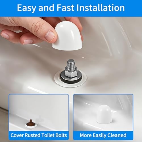 6 Pcs Toilet Bolt Caps, Push-On Bowl Covers 1.44" Snap-On Floor Screw Cap - Image 4