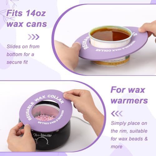 2 PCS Purple Reusable Silicone Wax Collars Fits Most 14-16 Oz - Image 5