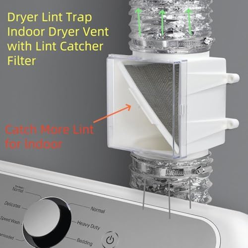 Dryer Duct Lint Trap, Extra Heat Dryer Saver, Accommodates 4" Transition Ducts - Image 2