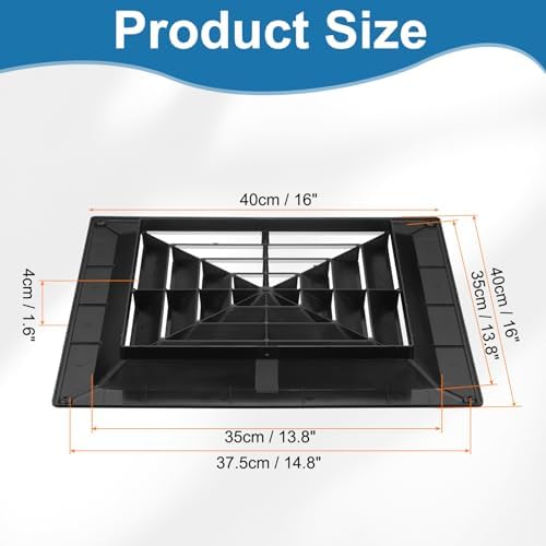 PATIKIL 16 x 16 Inch Square Vent Cover, Plastic Return Air Grille Ceiling Air - Image 2