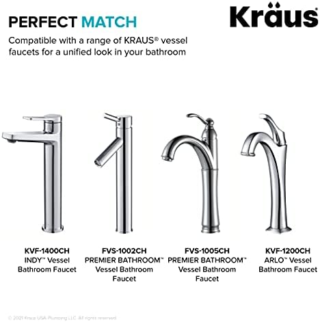 KRAUS Bathroom Sink Pop-Up Drain Assembly in Chrome - Image 7