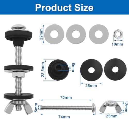 4 pcs M6 Universal Toilet Tank to Bowl Bolts Kit - Image 2