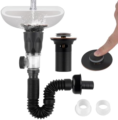 Bathroom Sink Drain Kit, Drain Pipe by iFealClear