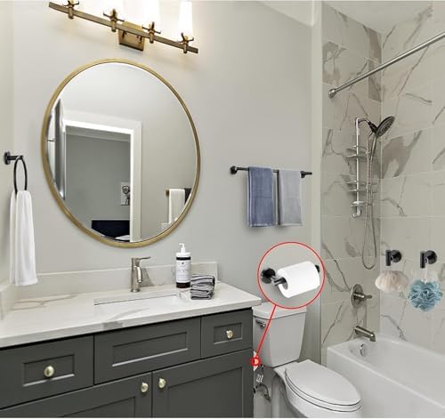 5 Pieces Matte Black Bathroom Hardware Accessories Set, SUS304 Stainless Steel - Image 2