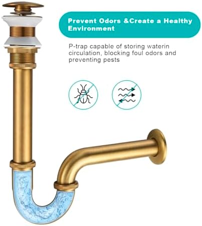 Bathroom Sink P-Trap Complete Set, Adjustable 1-1/4 Bottle Trap Sink Drain Kit - Image 6