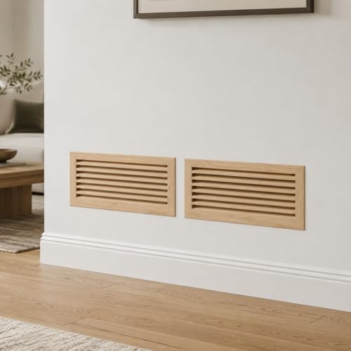 WELLAND® 8 Inch x 16 Inch Red Oak Hardwood Register Cold Air Return Wall Vent - Image 3