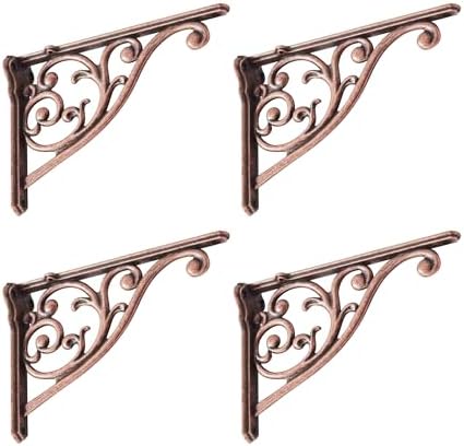 Shelf Brackets 4 Inch 4 Pack Heavy Duty Antique Copper Wall Bracket Victorian by khtumeware