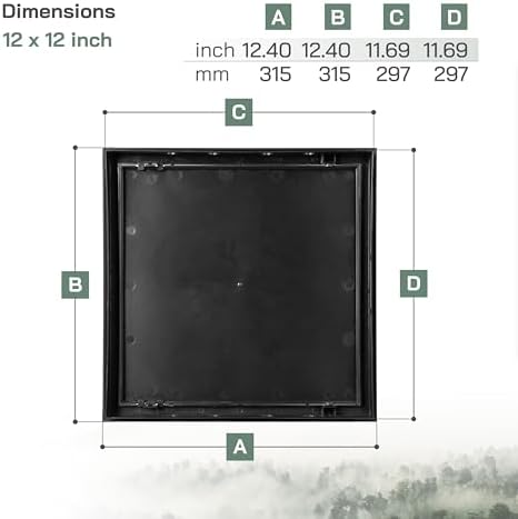 Vent Systems 12 x 12 Inch Anthracite Plastic Access Panel - Image 2