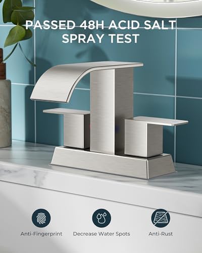 FORIOUS Bathroom Sink Faucet 4 Inch Centerset 2 or 3 Hole Brushed Nickel - Image 5