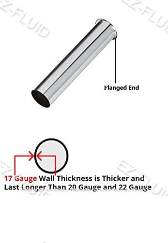 EZ-FLUID Heavy Duty Commercial Grade 17GA Chrome Brass Tubular 1-1/4" x 9" - Image 2