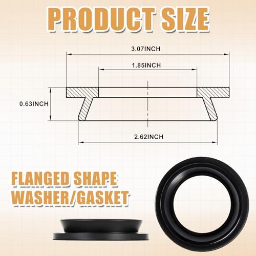 Zonon 3 Pcs Rubber Flanged Spud Washer, - Image 2
