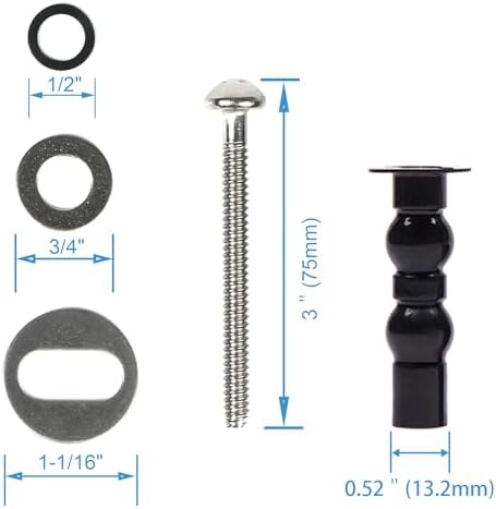 Hibbent 6 Pack Universal Toilet Seat Hinges Screw - Image 5