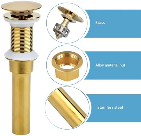 Rockgoya Bathroom Sink Drain, Pop Up Drain Assembly - Image 3
