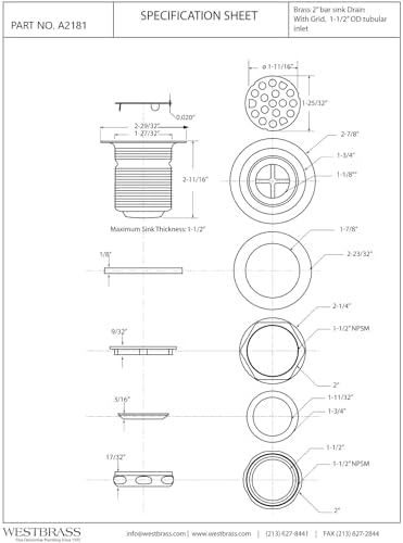 Westbrass A2181-50 Junior Bar and Laundry Sink Drain Assembly - Image 5