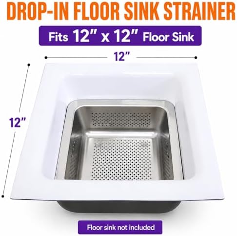 GSW FS-BSI Drop-in Stainless Steel Floor Sink Basket, 8-½” x 8-½” x 3"- Perfect - Image 4